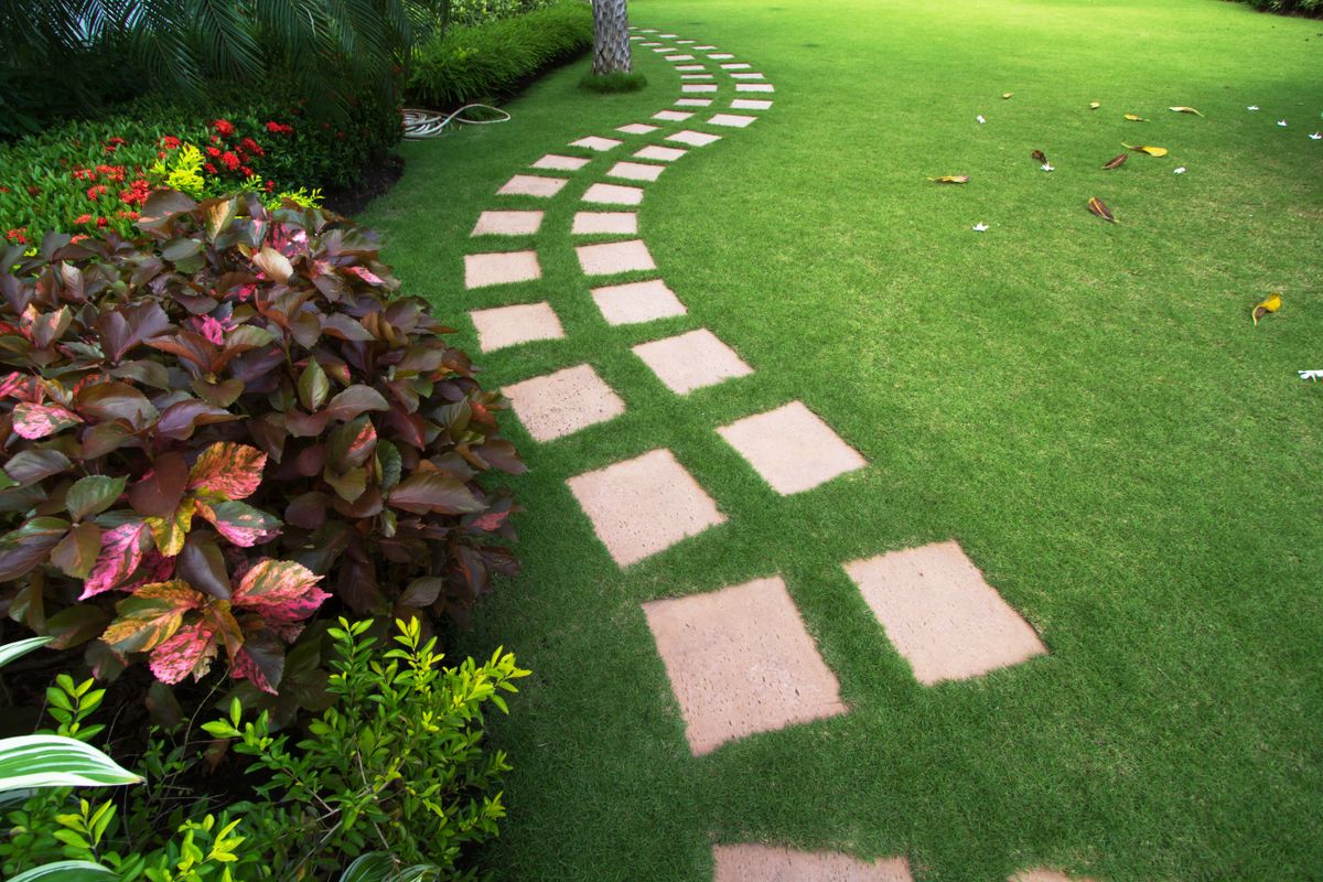Footpath,At,Garden,,Landscape,Design,Concept.