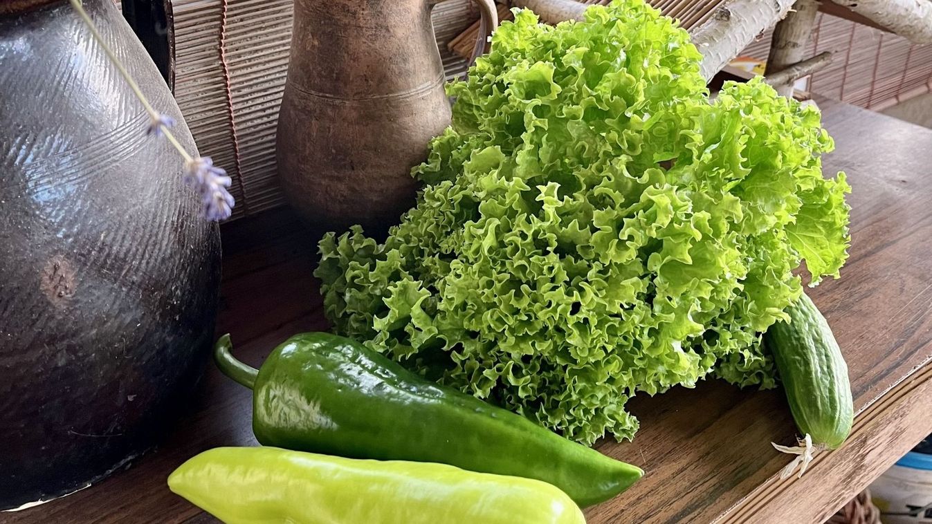 Zöld színű zöldségek egy csokorban
