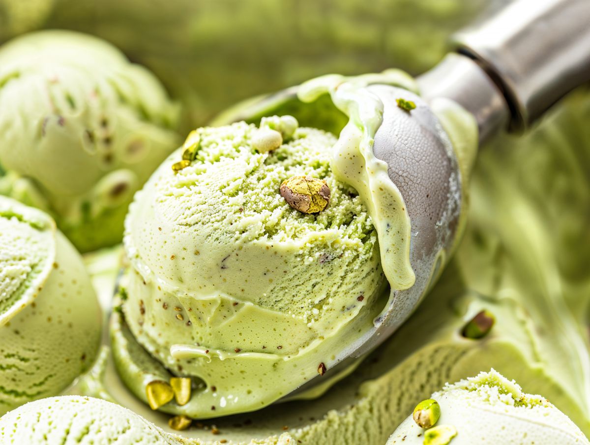 A,Detailed,Close,Up,View,Showcasing,A,Scoop,Of,Green