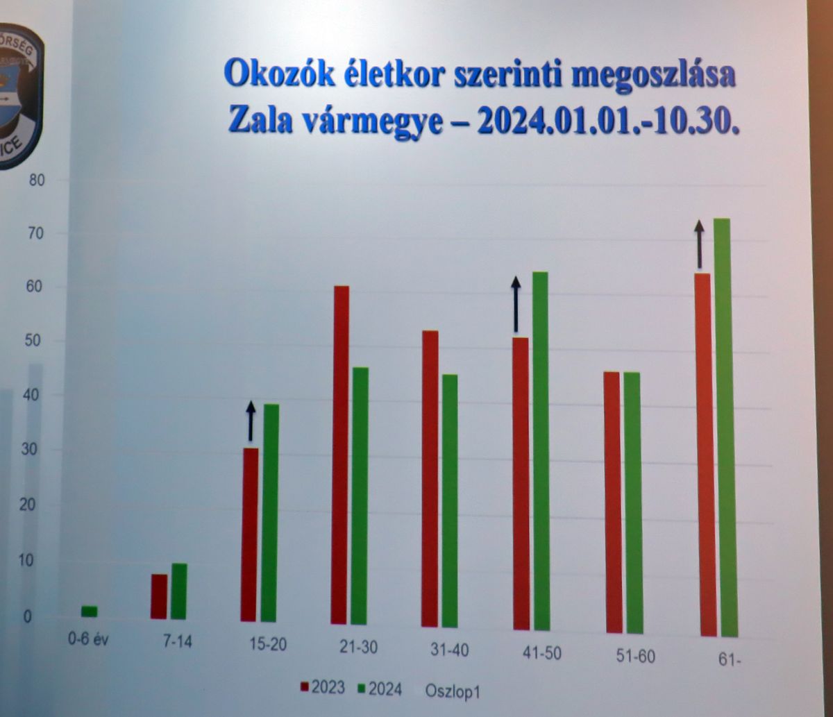 A közúti balesetek okozói életkor szerint. A felvétel a Zala Vármegyei Baleset-megelőzési Bizottság tavalyi éves ülésén készült