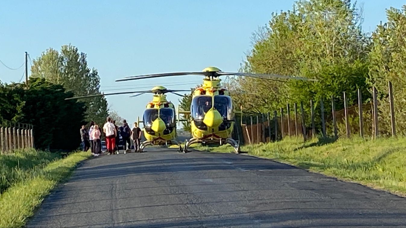Felborult egy személyautó a 75-ösön, mentőhelikopter érkezett (galériával, videóval)