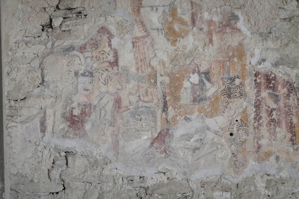 A templomban előkerült falkép részlete