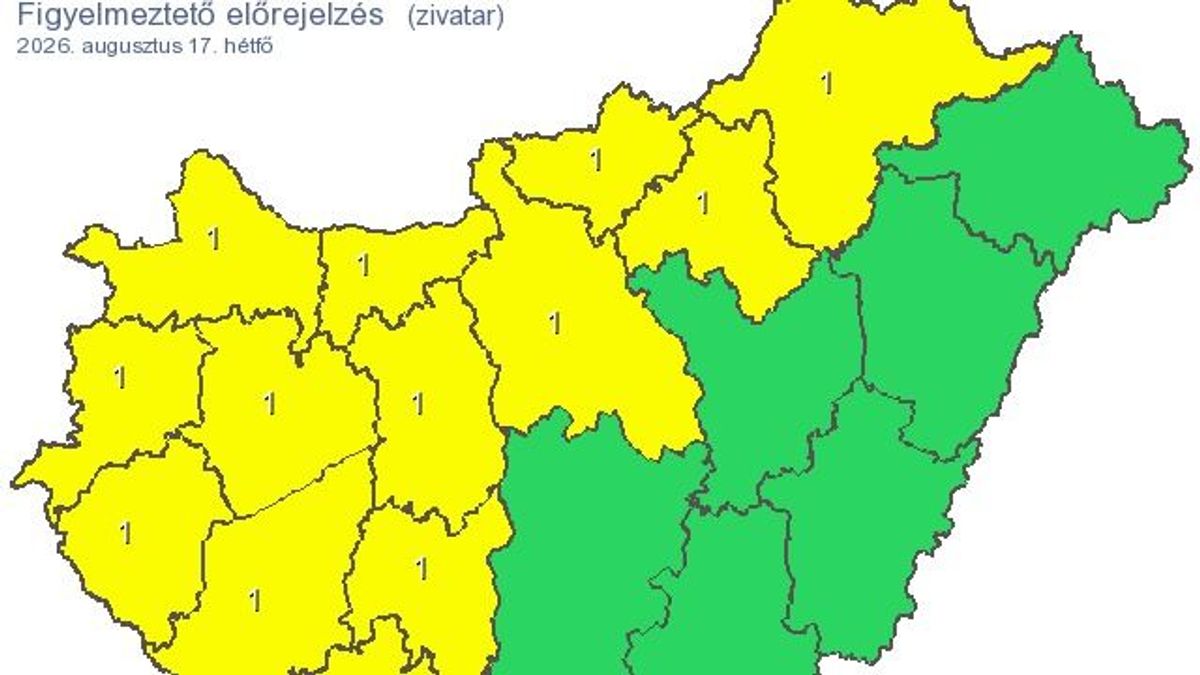 Már a keretek alatt jár a hidegfront: kiadták az elsőfokú riasztást zivatarra Zalában!
