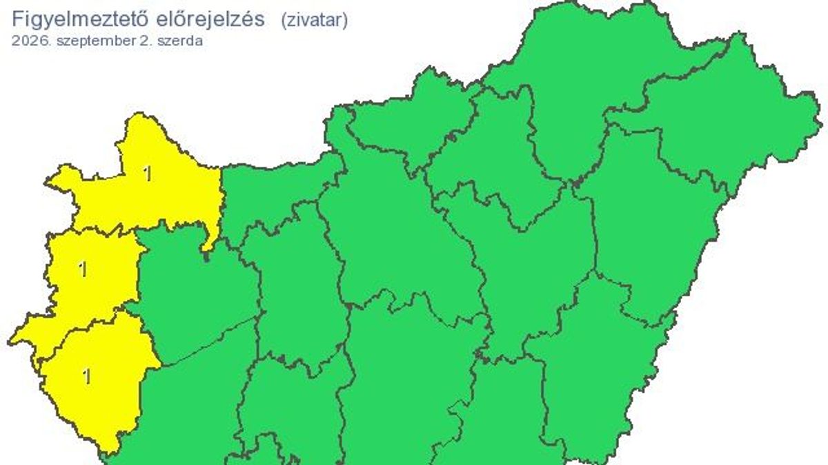 Az ország nagy része zöld, de Zala citromsárga lett: kiadták a riasztást zivatarokra!